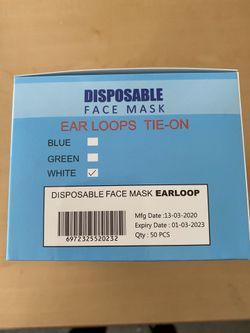 DISPOSABLE FACE MASK EARLOOP
