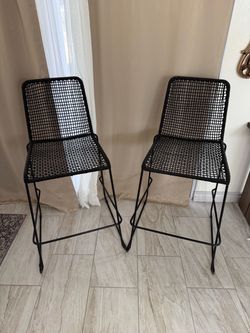 Woven Rope Metal Frame High Counter Stool