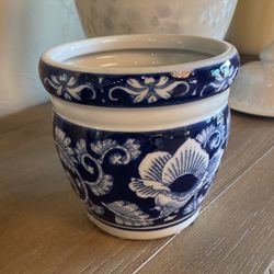 Blue And White Planter 