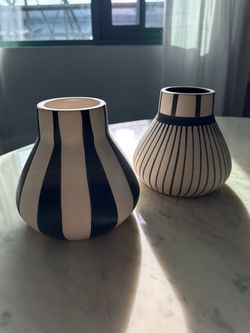 Striped Ceramic Vases