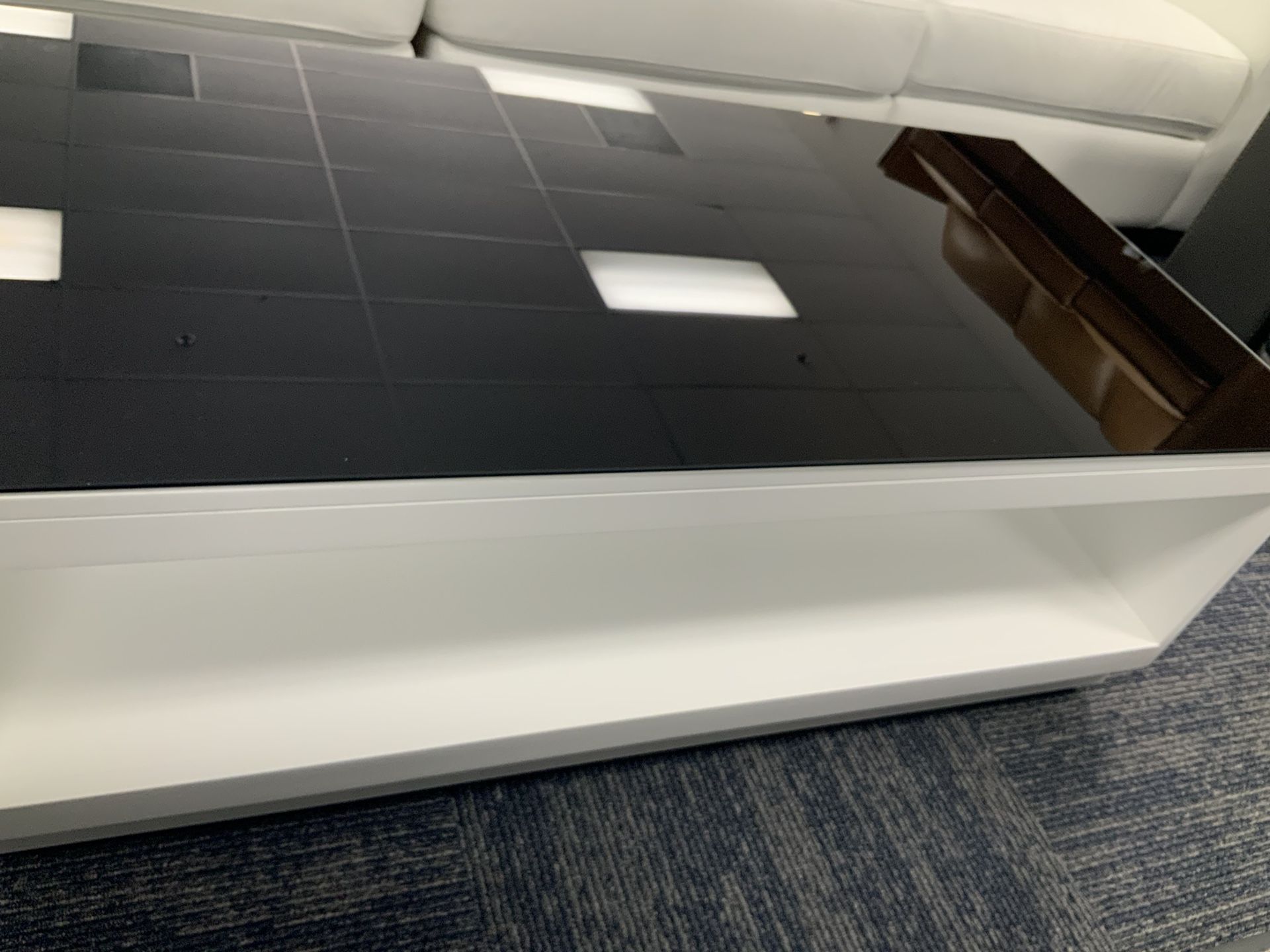 White Glass Top Coffee Table