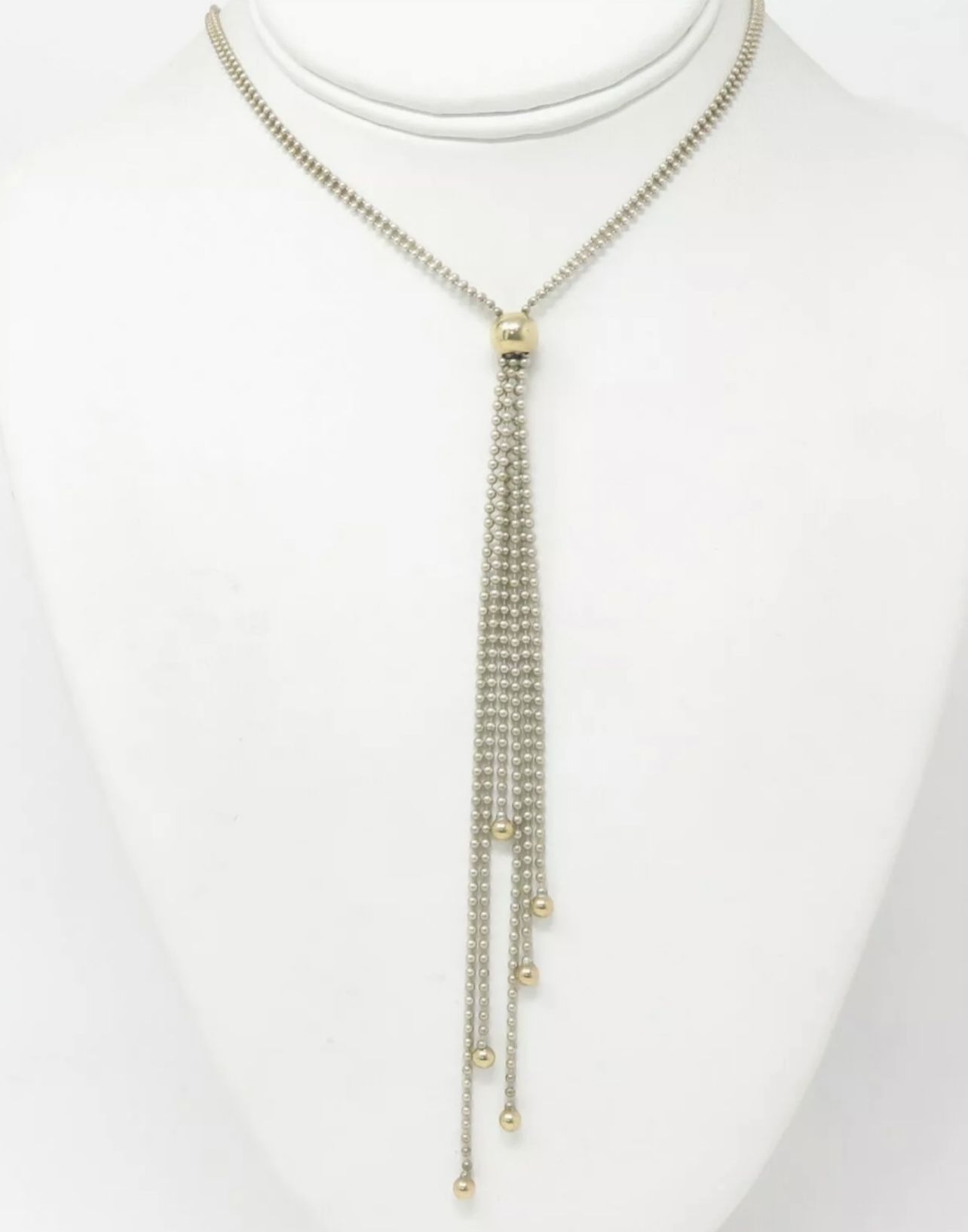 📿14K/925 Beaded Fringe Necklace