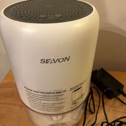 SEAVON 35oz Dehumidifiers for Home, 2600 Cubic Feet (280 sq ft), Quiet Dehumidifier with Two Modes and 7 Color LED Lights, Portable Small Dehumidifier