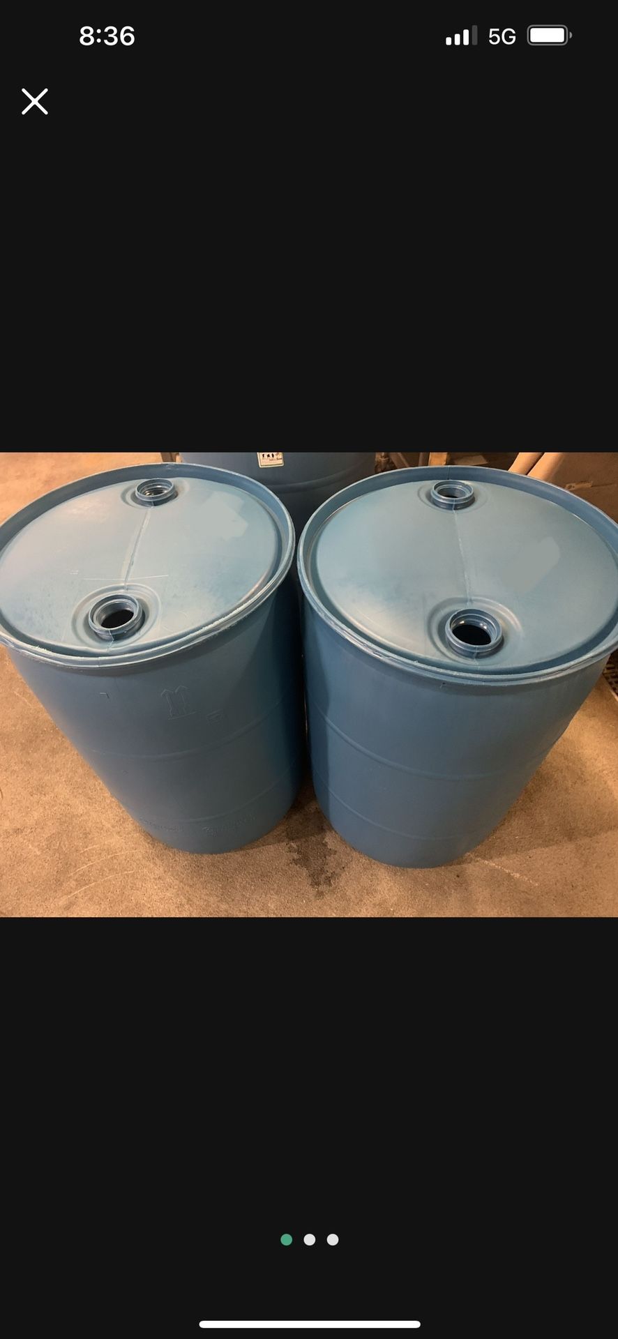 55 Gallon NEW Water Barrel | Food Grade Material | Blue
