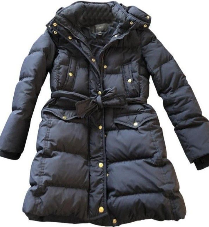 BRAND NEW w/TAGS NEVER WORN J CREW JCREW Women's Ladies' Down Coat Puffer Jacket w/Belt & Hood Sz Size SMALL S