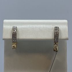 10K Gold Diamond Earrings. New 