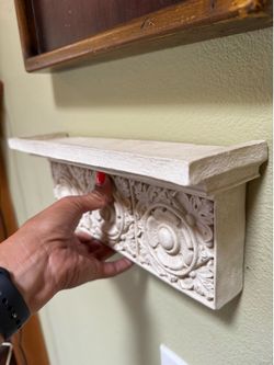 Pair Hermitage Decorative Wall Shelves French Country Resin Corbel Shelves 12”