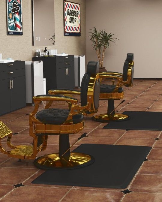Artist hand 3 ft. x 4 ft. Barber Chair Mat Anti-Fatigue Salon & Barber Comfort & Support Mat - Non-Slip, Durable - Black Rectangle 1/2 in. Thick