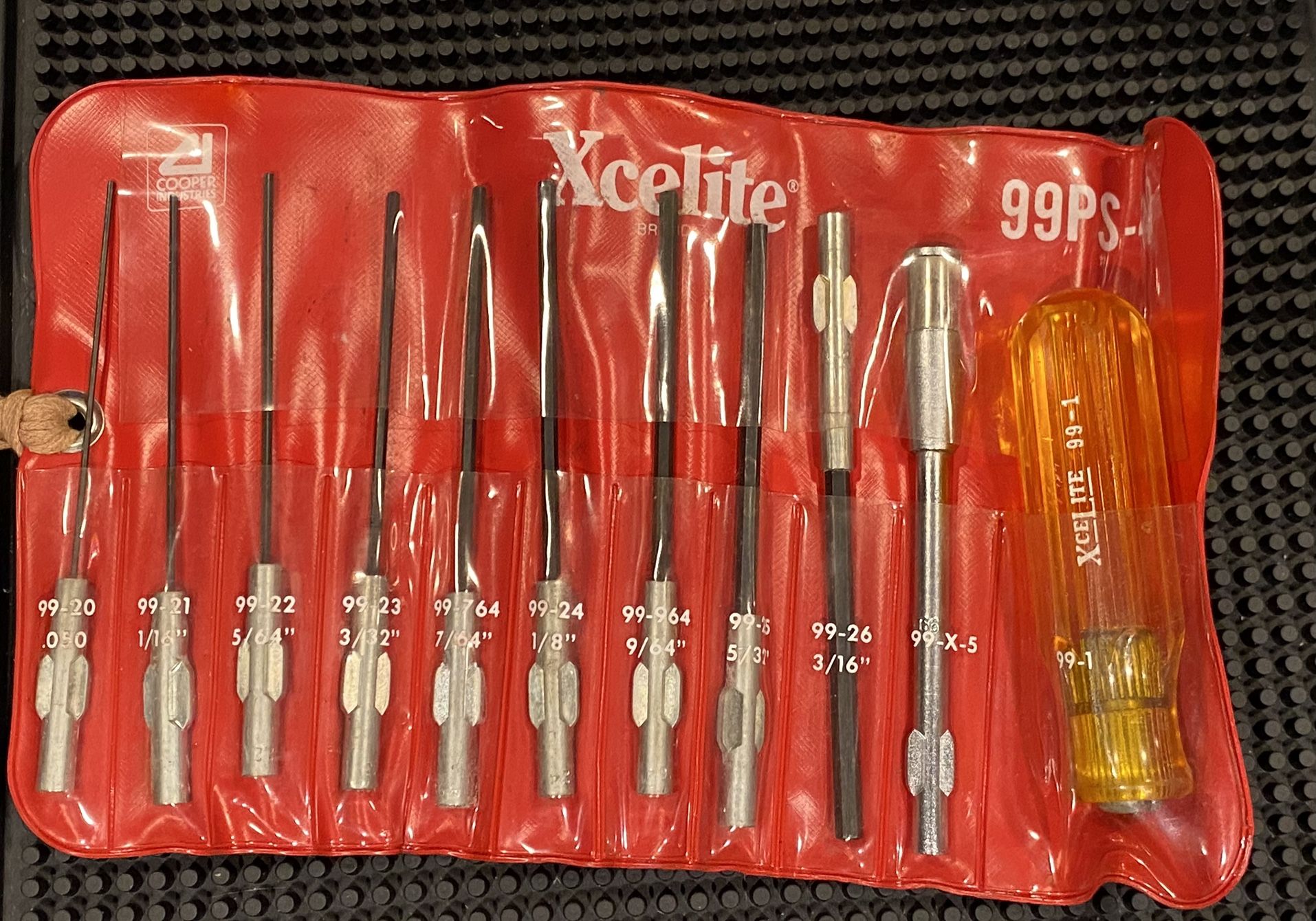 Vintage Xcelite 99PS-40 11-Piece Allen Hex Socket Driver Set W/ Canvas Case. Very fine condition, only minimal signs of use. Complete & Hard to find