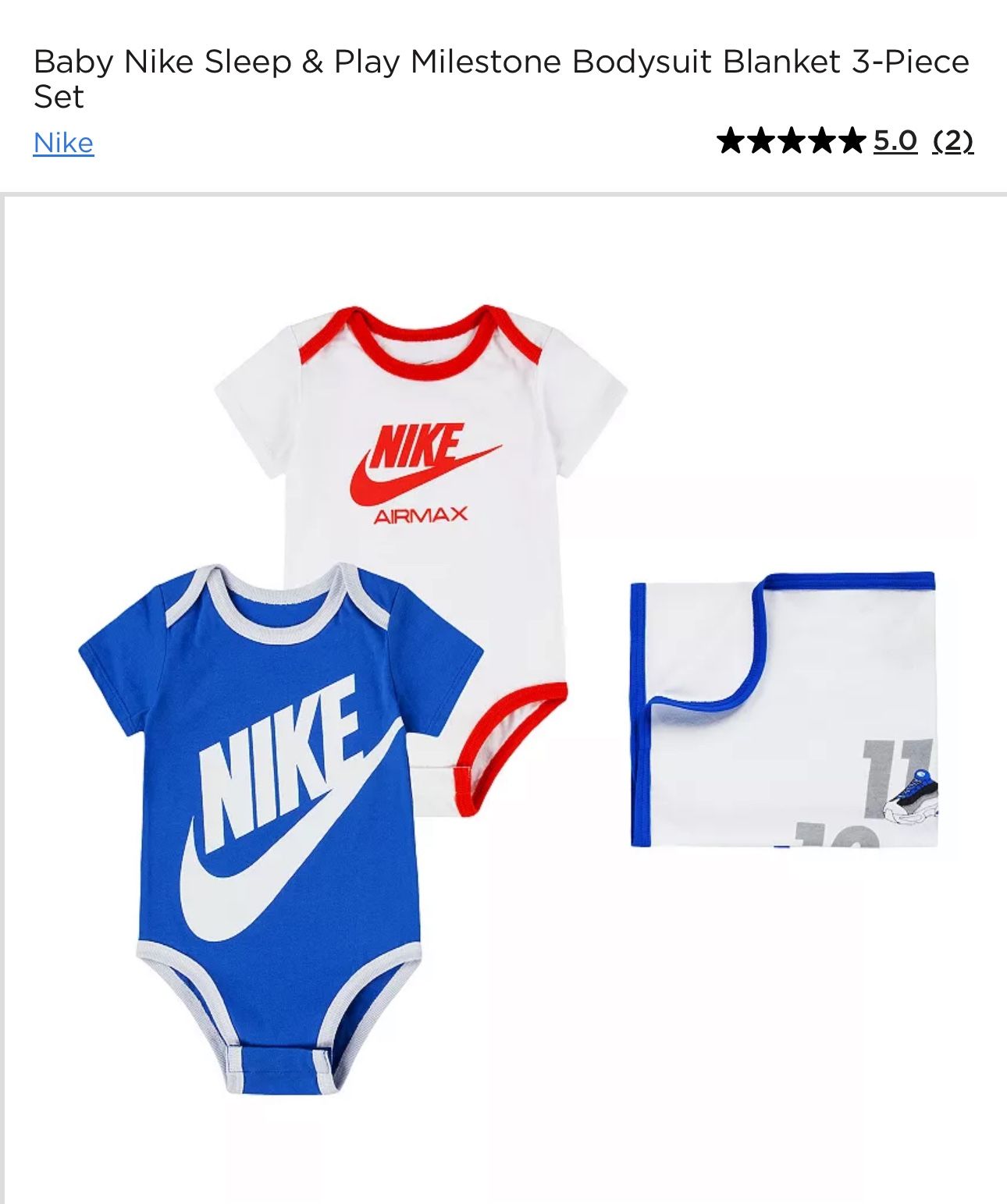 Nike First-Year Bodysuit & Blanket Set