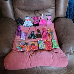 Assorted Monster High & Barbie Clothes & Shoes.