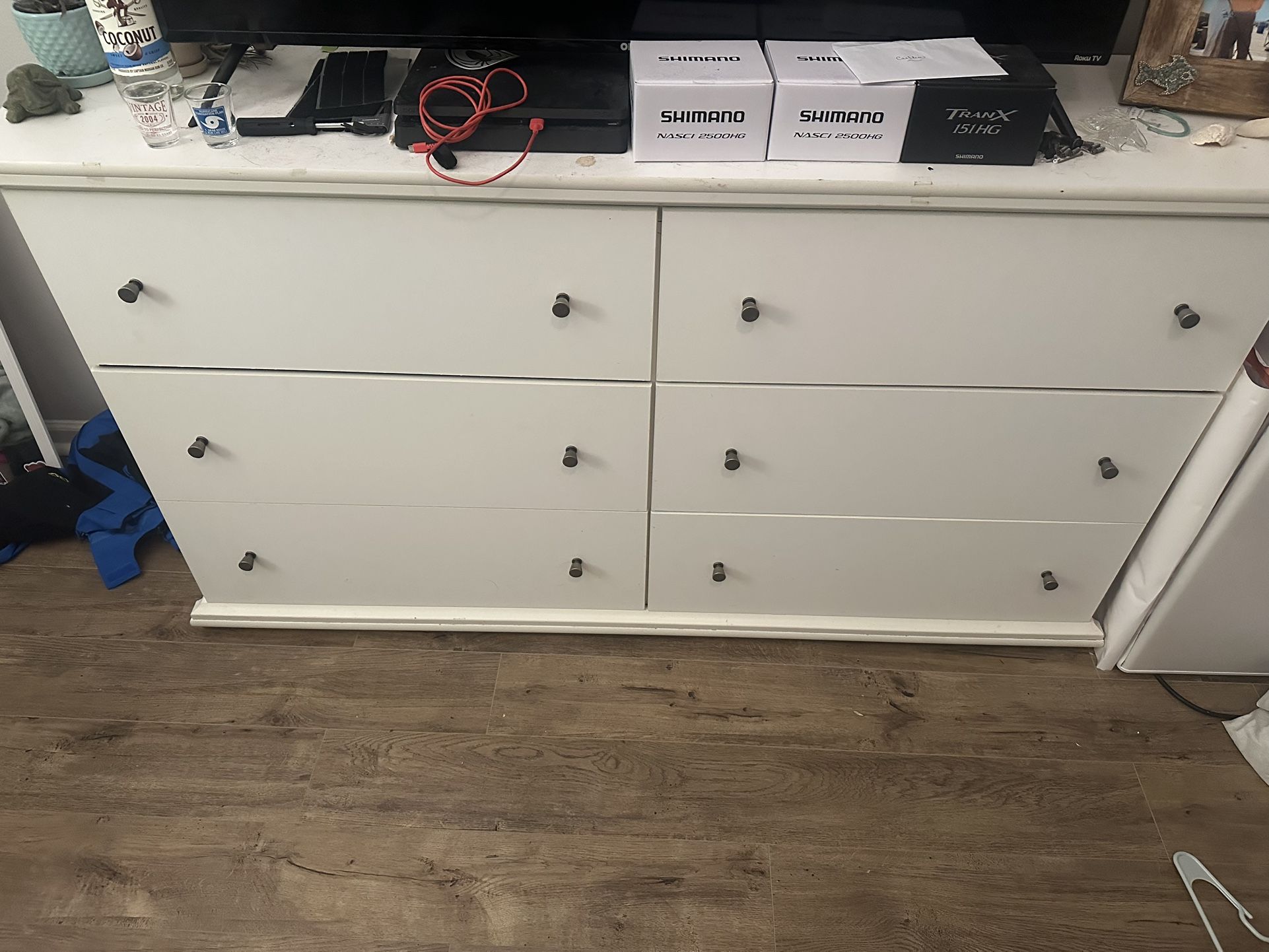 white wood dresser