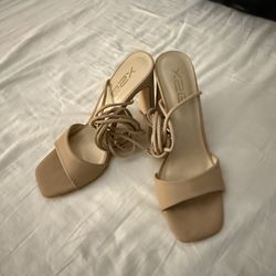 Lace Up Tan Heels 