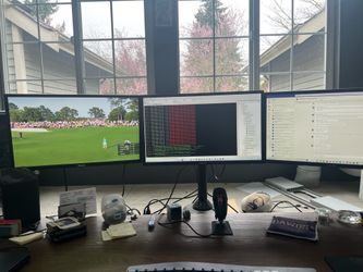 Triple 24” monitors and stand