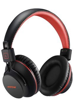 NEW! Pro Bluetooth Headphones Over Ear, Bluetooth 5.0 Wireless Headphones with Rapid Charge, w/Built-in Mic Wired Headsets, Hi-Fi Stereo Headphones f