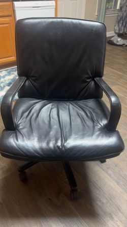 Black leather office chair