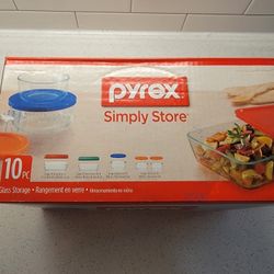New! Pyrex Simply Store 10-Piece Glass Food Storage Set