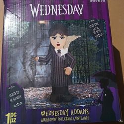 3.5 ft Airblown Inflatable Wednesday Addams Halloween Yard Decoration