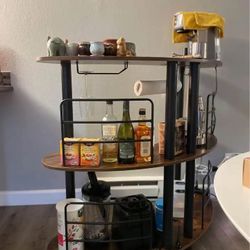 3 Tier Bar Cabinet with Storage Shelves