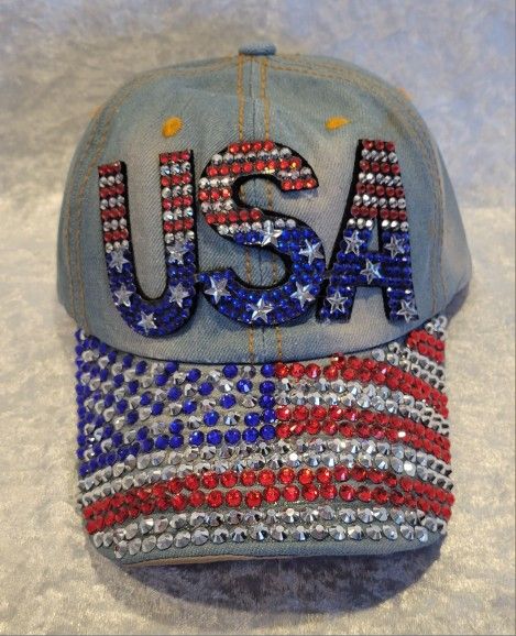 Bling USA American Flag Baseball Cap
