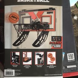 ESPN 2-Player 23 inch Foldable Bounce Back Over the Door Basketball Game