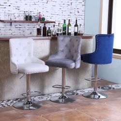 Velvet Counter Height Barstool (Set Of 2pc)