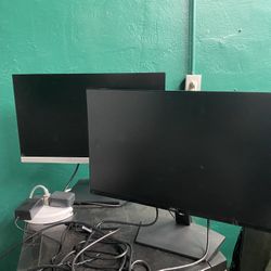 Two Large Computer Screens