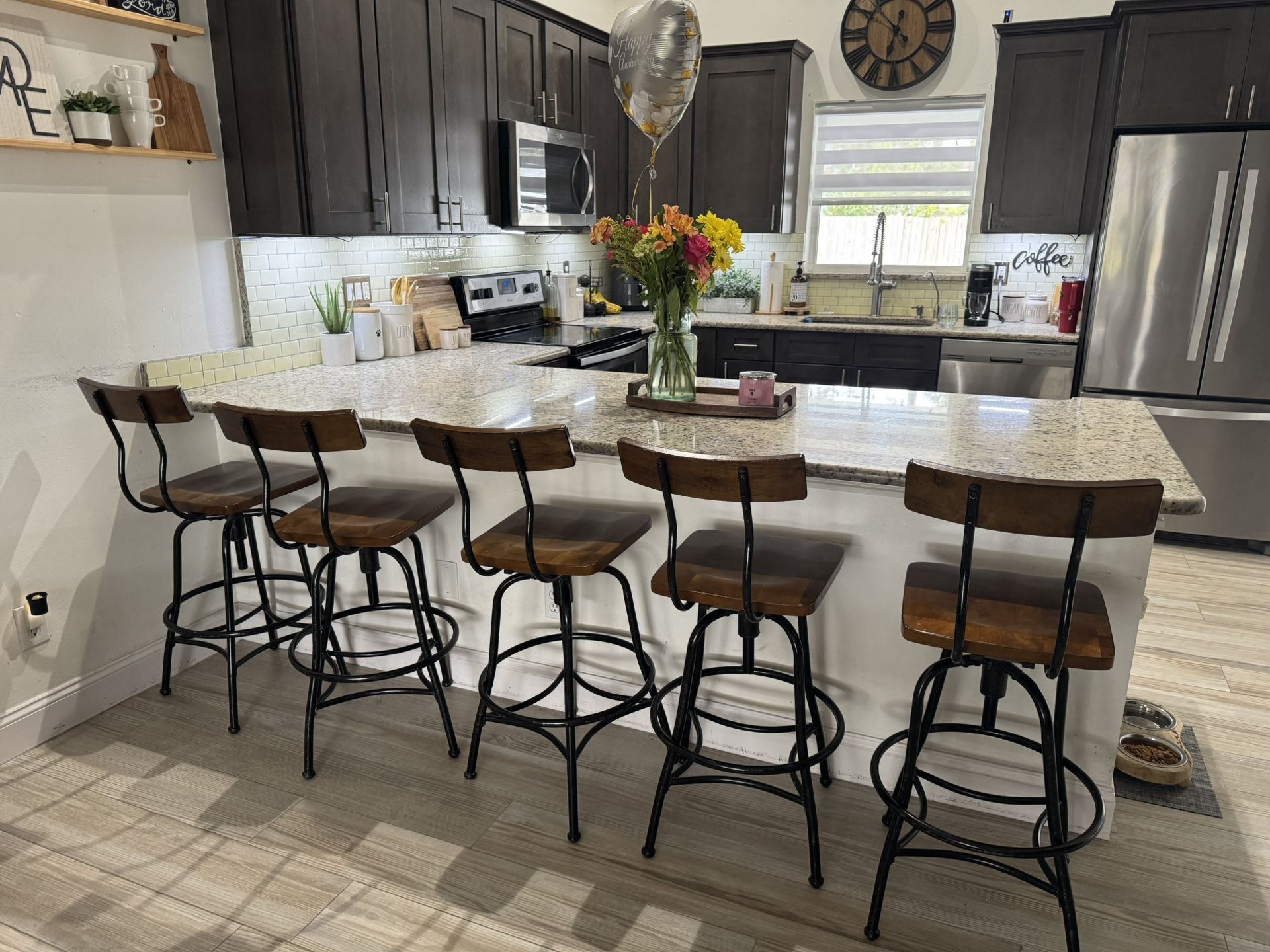 Target Stools 5 Total- Wood And Black