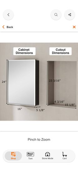 NEW Black Mirrored Medicine Cabinet 16x24 (Wall Cutout 15⅛ x 23³⁄₁₆)  Recessed or Surface Mount