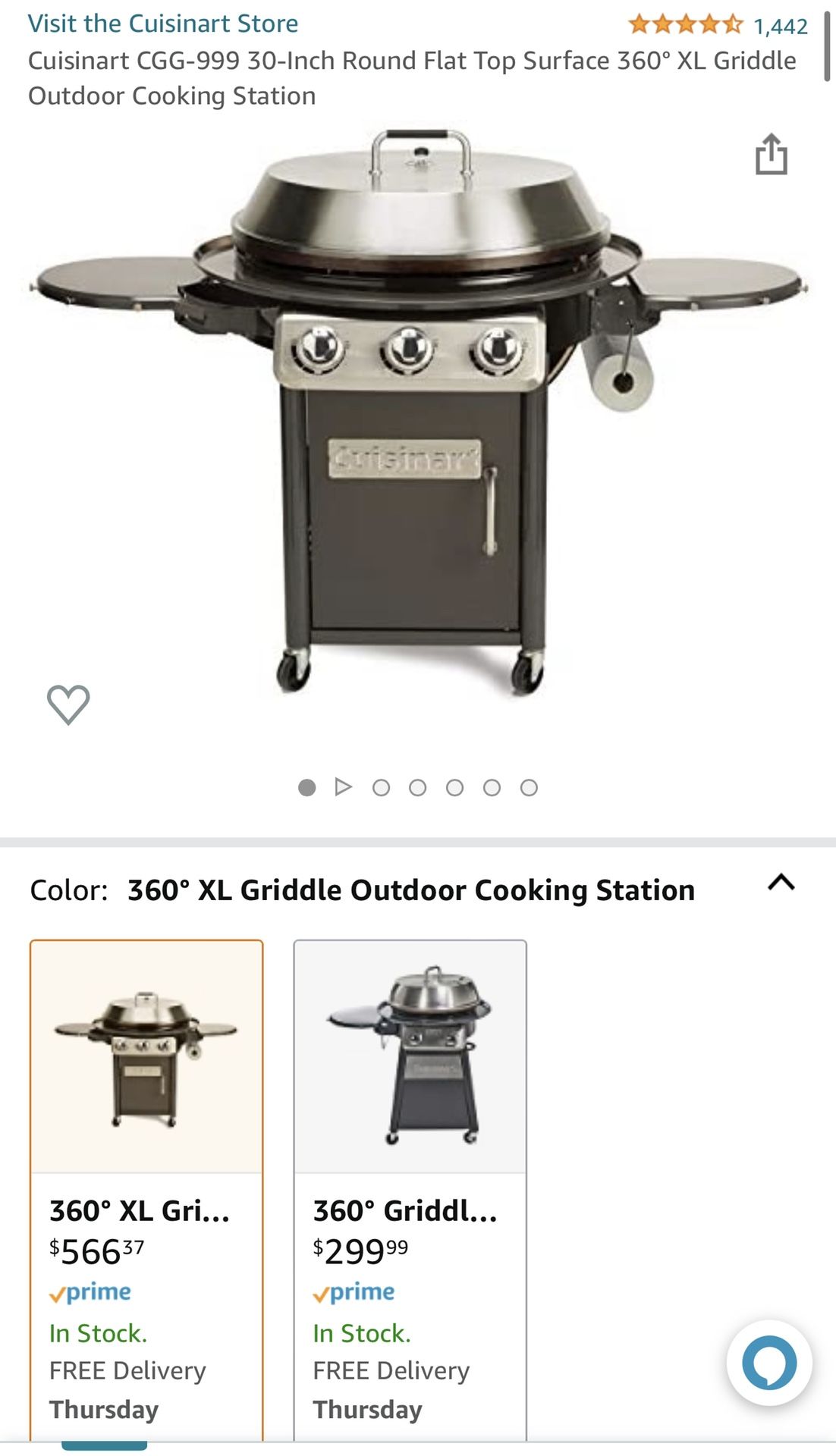 Cuisinart CGG-999 30” XL Griddle Outdoor Cooking Station