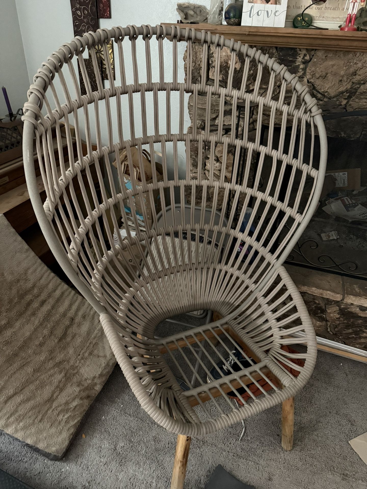 Large Metal Rope Chair