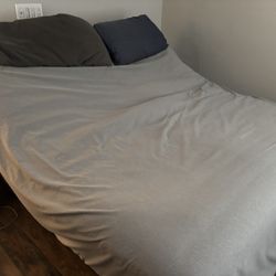 Cal king Bed Frame with Pillow Top Mattress, And Boxspring, Elevates