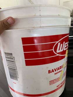 Tools Many Empty Plastic White Containers Buckets