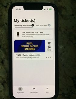 Two Tickets for World Cup Final selling at great price