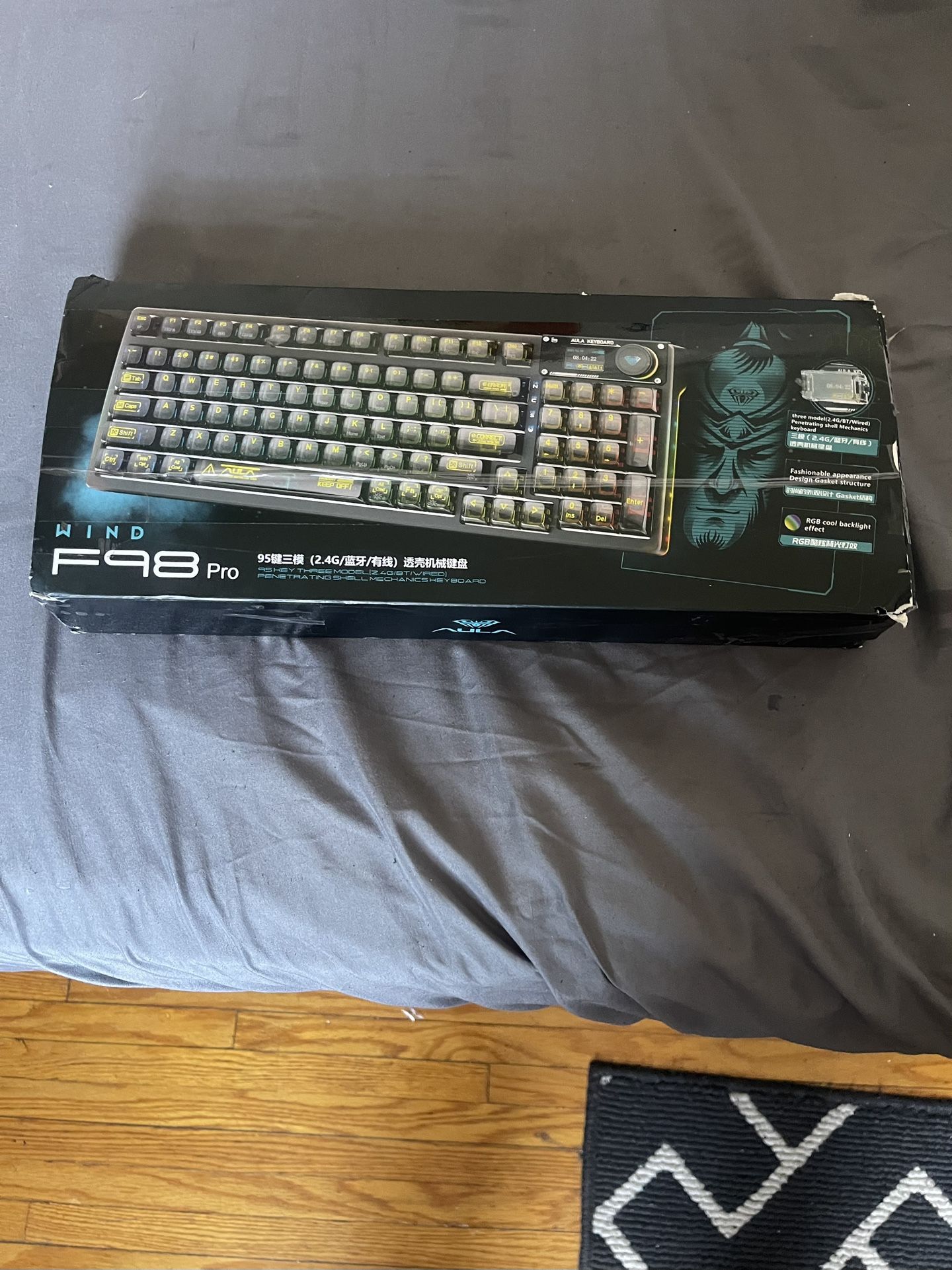 AULA F98 Wind Pro Wireless Mechanical Keyboard with Transparent Keycaps Hot Swap