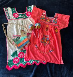 Vive La Vida Bundle: Hand-Embroidered Mexican Tunics Set, Piñata purse and more