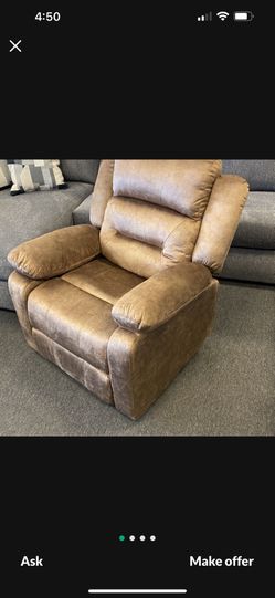 Comodo Sillon Reclinable Nuevo De Tela Dorada De Felpa 