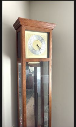Beautiful Curio Cabinet and Grandfather Clock