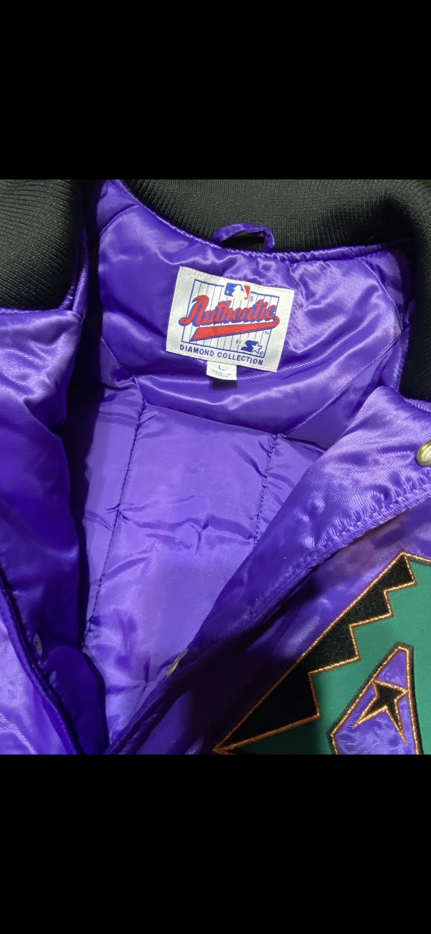 Vintage 90S Authentic Starter Brand, Diamond Collection, Satin Bomber Style Jacket