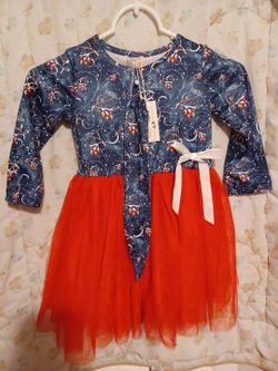 Girls Holiday Tutu Dress with Floral Print size 3t