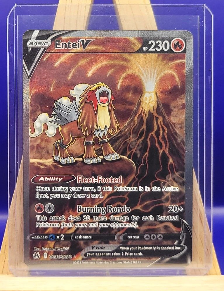 Entei V - GG36/GG70 - Pokemon Crown Zenith Galarian Gallery Ultra Rare NM