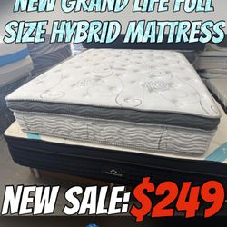 NEW GRAND LIFE FULL SIZE HYBRID MATTRESS 