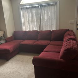 Red Sectional Couch 