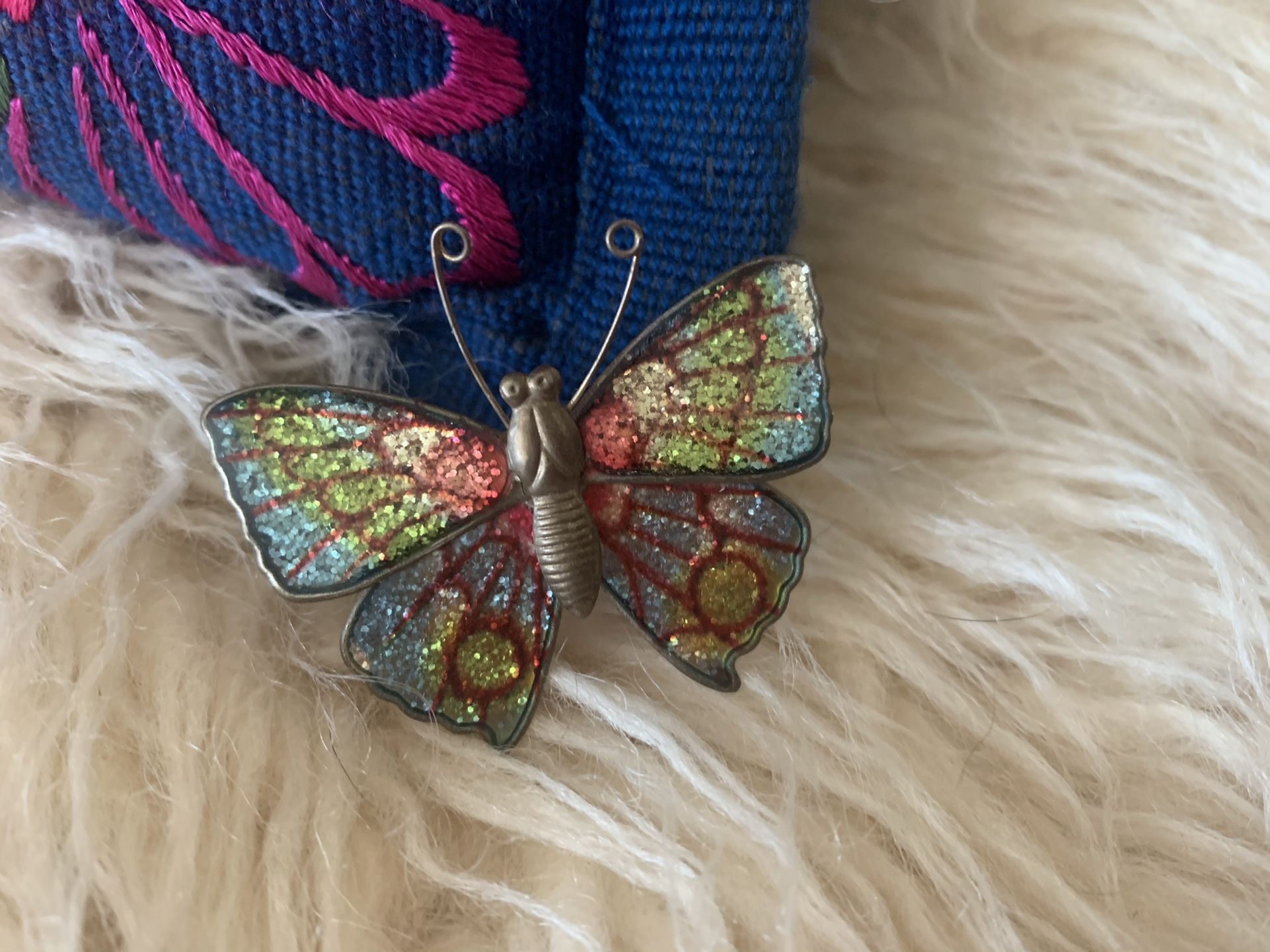 Cloisonné Butterfly Pin - Vintage