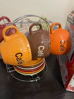 Coffee cups. For espresso shots with stand new. Never used