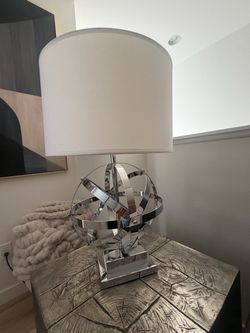 Modern Chrome Armillary Sphere Table Lamp