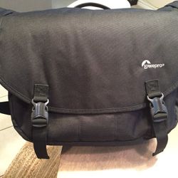 Black Lowepro camera bag