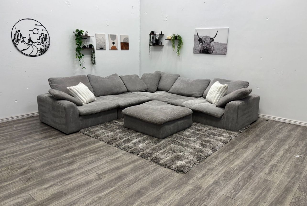 Gray Sectional Cloud Couch - Free Delivery