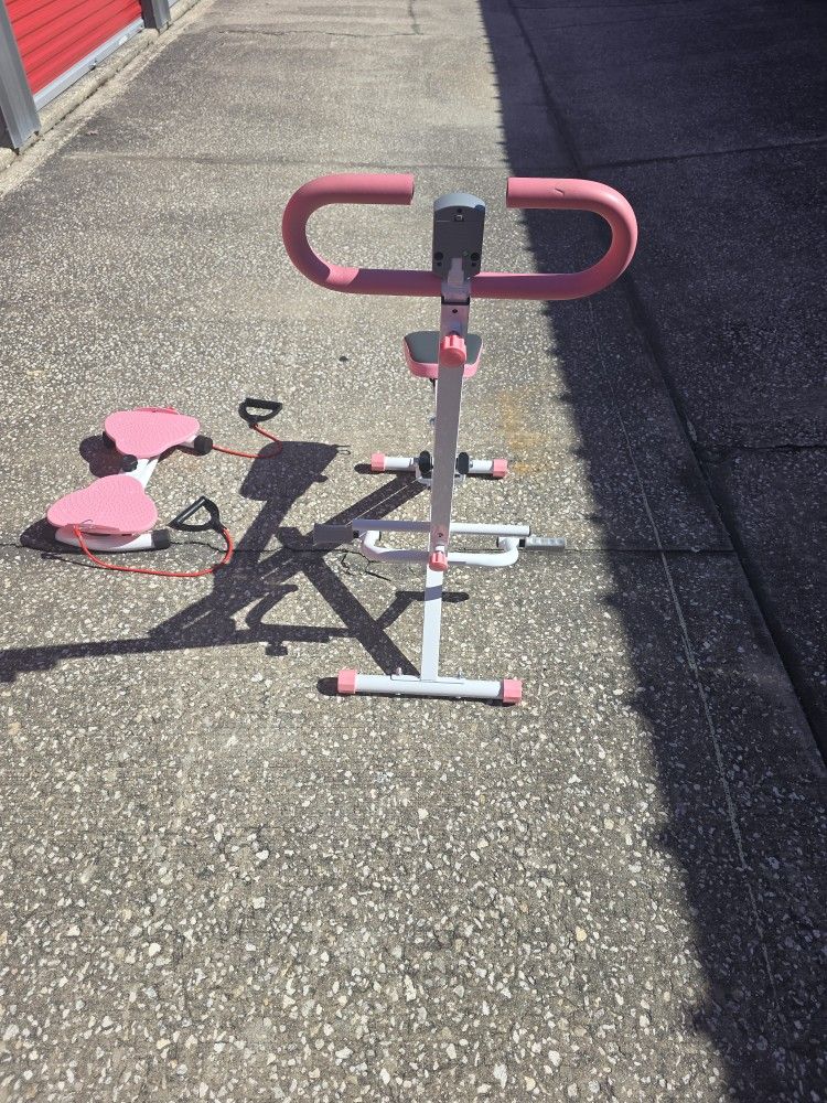 ​Pink Row-N-Ride Squat Assist Machine + BONUS Mini-Stepper - $75 FIRM