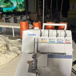 Juki Mo-735 Overlook Serger, Cover And Chain Stitch Sewing Machine 